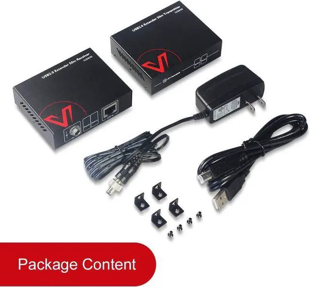 Alt view image 6 of 6 - forAV Access USB Extender 196ft/60M Over Cat5e/6, 4 USB 2.0 Ports, Plug and Play, No Driver, Supports All Operating System, Two Webcams Work Synchronously, Keyboard and Mouse for Office USB Extender