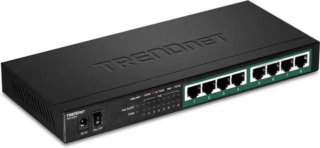 Main image of 8-Port Gigabit PoE+ Switch 65W PoE Power Budget 16Gbps Switching Capacity IEEE 802.1p QoS DSCP Pass-Through Support Fanless Wall Mountable Lifetime Protection Black TPE-TG83