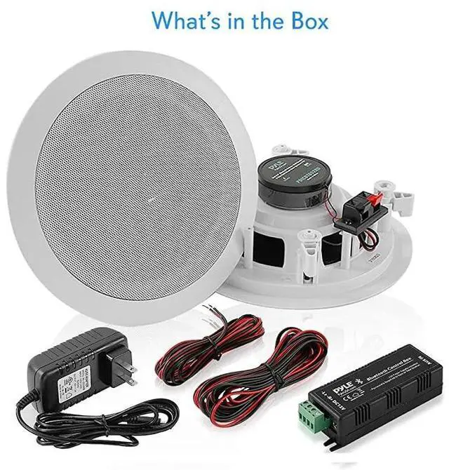 Alt view image 4 of 7 - FOR Pair Bluetooth Flush Mount Inwall Inceiling 2Way Speaker System Quick Connections Changeable RoundSquare Grill Polyprone Cone Polymer Tweeter Stereo Sound 150 Watt PDICBT552RD