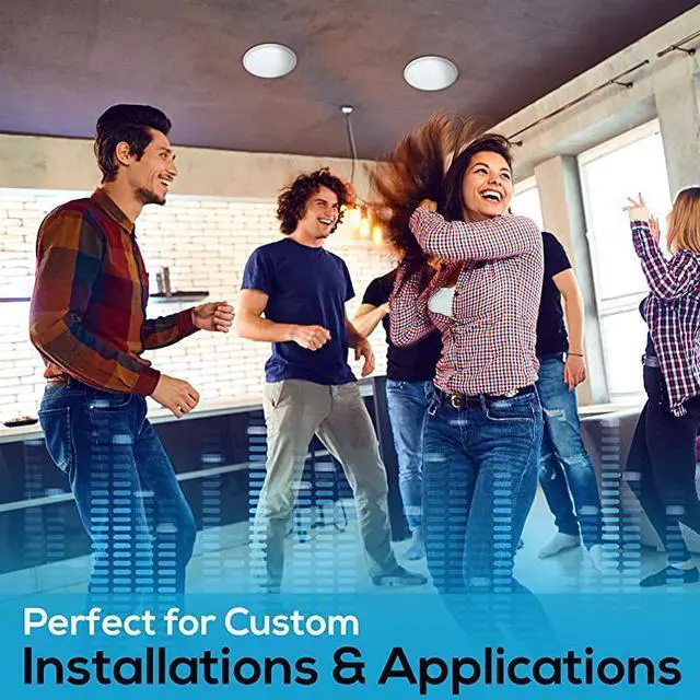 Alt view image 3 of 7 - 8 Ceiling Wall Mount Speakers Pair of 2Way Midbass Woofer Speaker 70v Transformer Directable 1 Titanium Dome Tweeter Flush Design w 55Hz22kHz Frequency Response amp 300 Watts Peak  PDIC80T