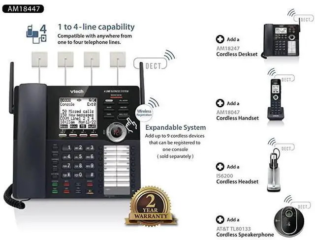 Alt view image 3 of 5 - FOR-AM18047  Accessory Handset for  AM18447 Small Business System