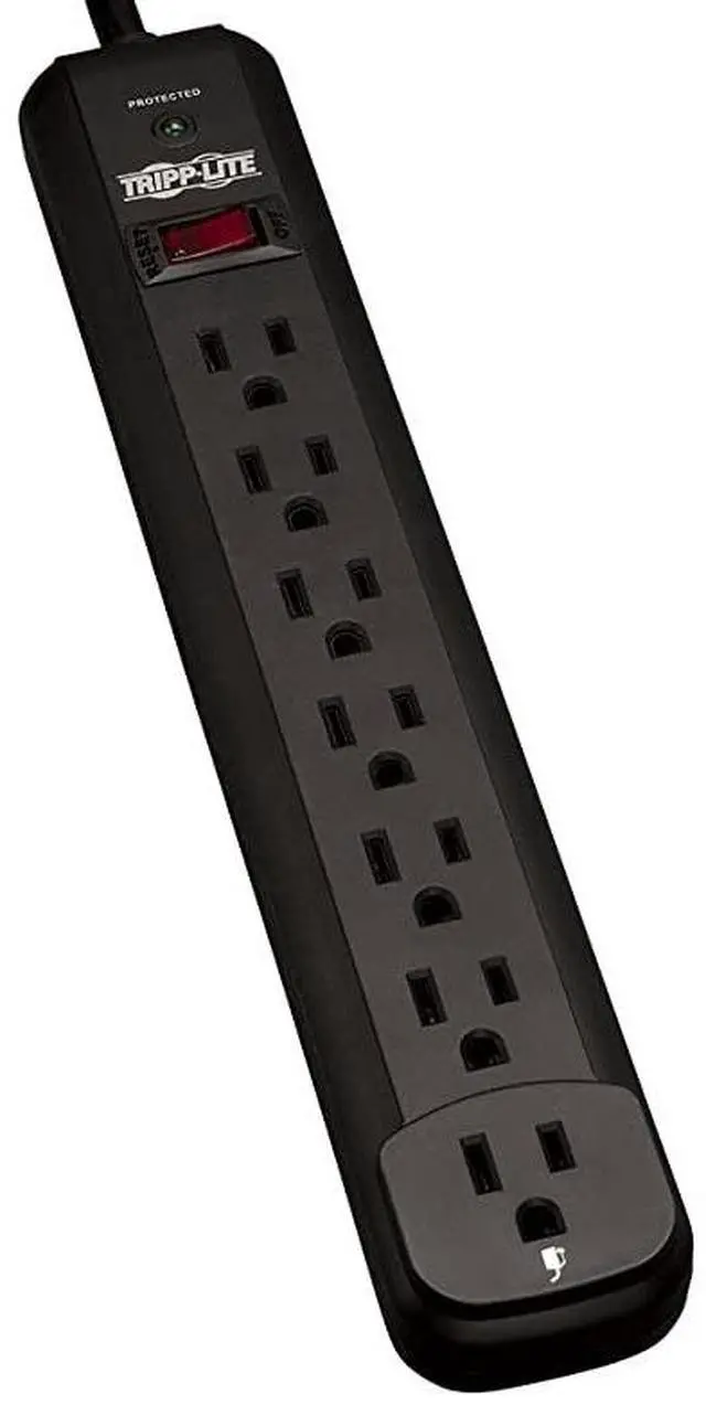 Main image of FOR 7 Outlet Surge Protector Power Strip Extra Long 12ft Cord Black amp Dollar 25000 Insurance TLP712B