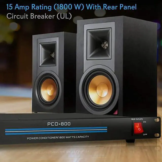 Alt view image 4 of 6 - FOR-8Outlet Rack Mount Power Conditioner 15 Amp 1800W Black AC Surge Protector Suppressor Wall Power Strip w Multi Rear Socket Outlet For Home Electrical Appliance Computer Components PCO800