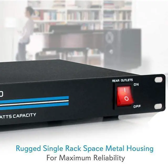 Alt view image 5 of 6 - FOR-8Outlet Rack Mount Power Conditioner 15 Amp 1800W Black AC Surge Protector Suppressor Wall Power Strip w Multi Rear Socket Outlet For Home Electrical Appliance Computer Components PCO800