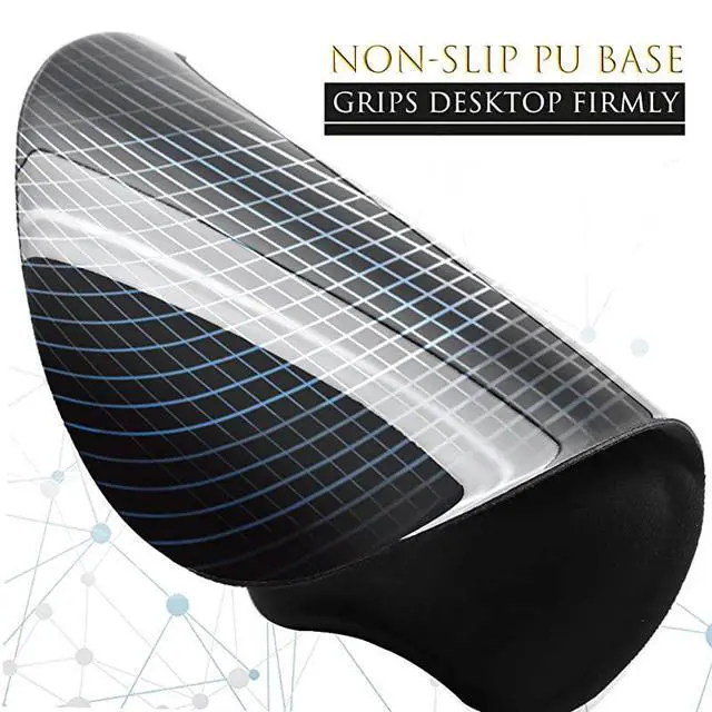 Alt view image 4 of 6 - Ergonomic Mouse Pad with Wrist Support Gel Mouse Pad with Wrist Rest, Comfortable Computer Mouse Pad for Laptop, Pain Relief Mousepad with Non-slip PU Base for Office & Home, 9.4 x 8.1 in, Black