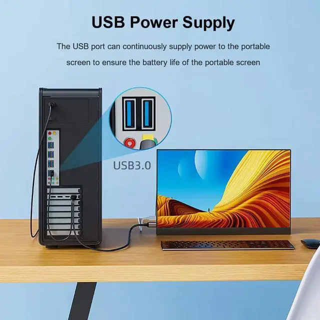 Alt view image 4 of 7 - DisplayPort to USB C Cable 6.6ft 4K@60Hz with USB Cable Adapter DP Male to Type-C Male Converter Support Touch with Thunderbolt 3/4 MacBook Pro/Air 2020/2018 iPad Pro/Air XPS