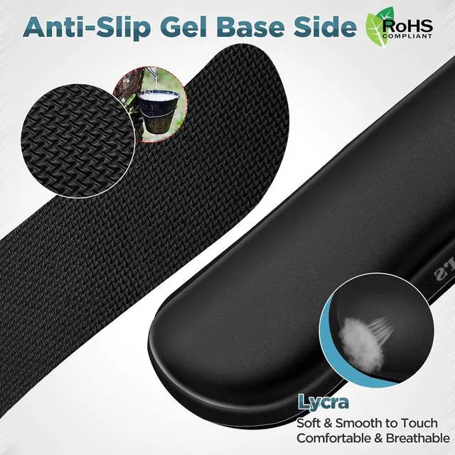 Alt view image 3 of 7 - Gimars Upgrade Enlarge Gel Memory Foam Set Keyboard Wrist Rest Pad Mouse Wrist Cushion Support for Office Computer Laptop Mac Comfortable Lightweight for Easy Typing Pain Relief Black