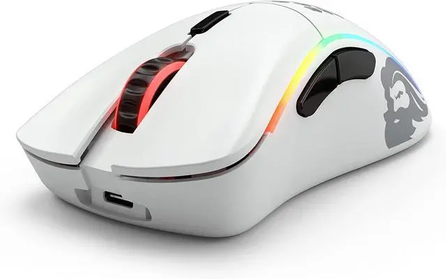 Alt view image 5 of 6 - FOR Glorious Gaming Mouse - Model D - RGB Gaming Mouse - 69 g Lightweight Wireless Mouse - Ergonomic Mouse - Honeycomb Mouse - White Wireless Gaming Mouse (Matte White)