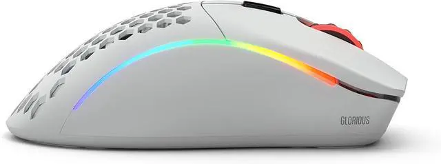 Alt view image 3 of 6 - FOR Glorious Gaming Mouse - Model D - RGB Gaming Mouse - 69 g Lightweight Wireless Mouse - Ergonomic Mouse - Honeycomb Mouse - White Wireless Gaming Mouse (Matte White)