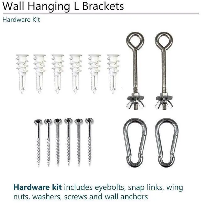 Alt view image 6 of 6 - forElite Screens 6" White Universal Projector Screen L-Brackets, Single Metal Welded Construction, Easy Adjustable Extension for Perfect Screen Placement, Wall or Ceiling Mount - Includes Hooks and