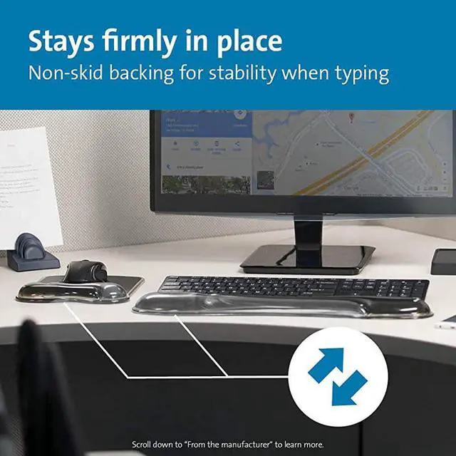 Alt view image 6 of 7 - Duo Gel Mouse Keyboard Wrist Rest Bundle Gray K52500WW Grey