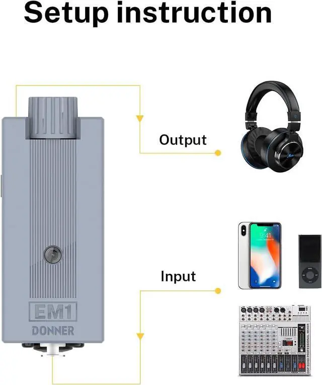 Alt view image 2 of 7 - FOR-EM1 Rechargeable Portable Personal in-Ear Monitor Amplifier Analog Headphone Amplifier Stereo Headphone Earphone Amp Volume Control Audio Booster with XLR and TRS Input 3.5mm Output Jack