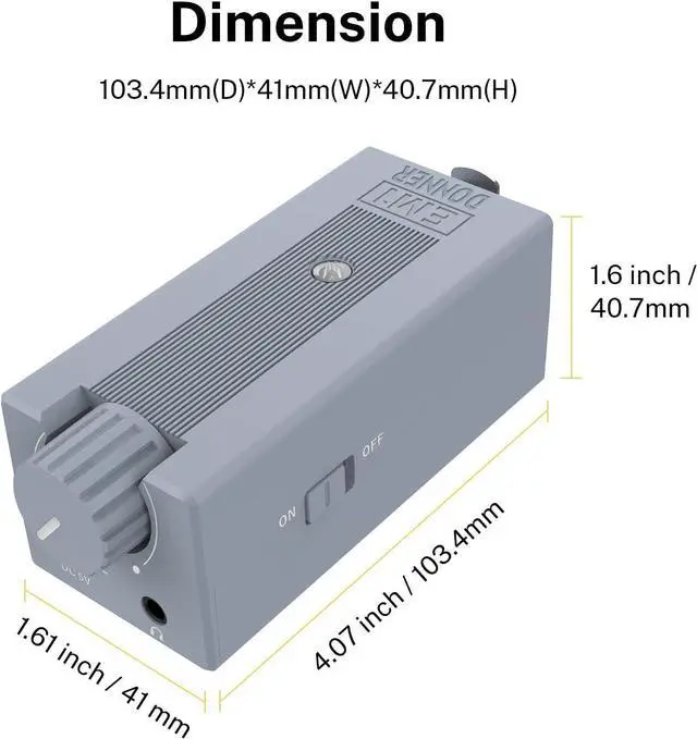 Alt view image 7 of 7 - FOR-EM1 Rechargeable Portable Personal in-Ear Monitor Amplifier Analog Headphone Amplifier Stereo Headphone Earphone Amp Volume Control Audio Booster with XLR and TRS Input 3.5mm Output Jack