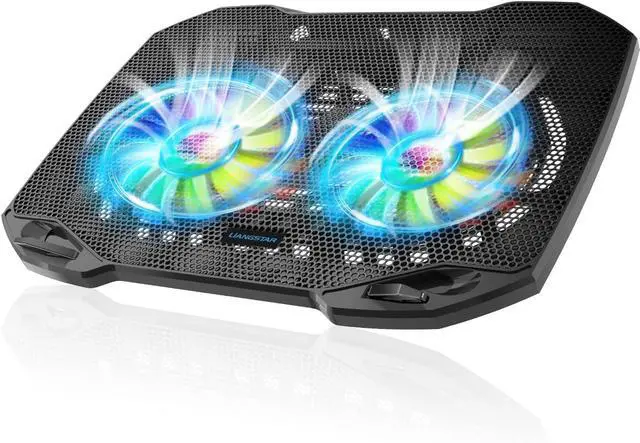 Main image of Laptop Cooling Pad Gaming Laptop Cooler with 2 Quiet Big Fans RGB 7 Color Light Change Portable USB Laptop Stand 11 to 15.6 Inch Slim and Easy Carry Working Study Outdoor Travel 2020