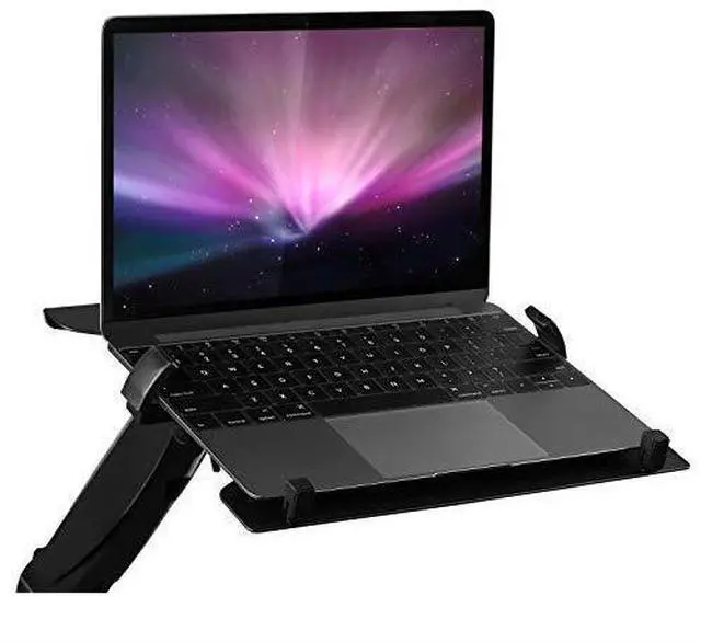 Alt view image 2 of 7 - for Laptop VESA Mount Tray | Laptop Holder Arm Mount Attachment | Vented Notebook Tray | Laptop Tray Clamp for Monitor Stand 75mm 100mm VESA