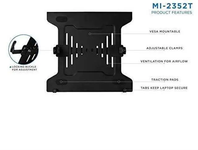 Alt view image 5 of 7 - for Laptop VESA Mount Tray | Laptop Holder Arm Mount Attachment | Vented Notebook Tray | Laptop Tray Clamp for Monitor Stand 75mm 100mm VESA
