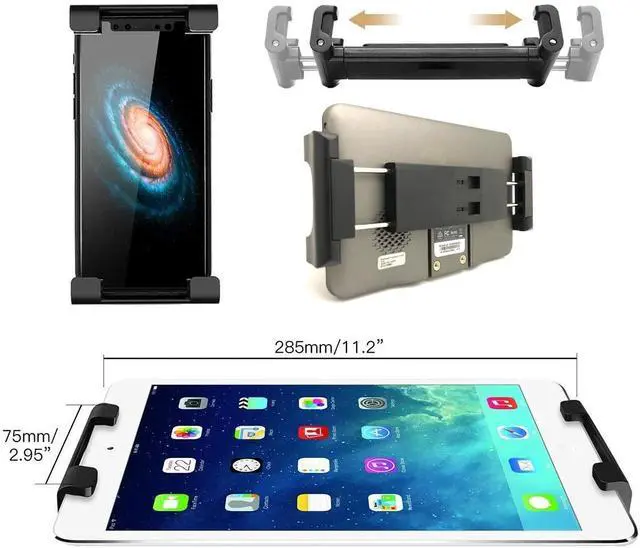 Alt view image 5 of 5 - Heavy Duty Smartphone Tablet GPS AMPS Drill Base Dash ELD Mount for iPad Pro 12.9 Air Mini Galaxy Tab & GPS for Car Commercial Vehicle Van Semi Truck Fleet Limo (Holder fit iPhone 11 XR XS X S9 S20)