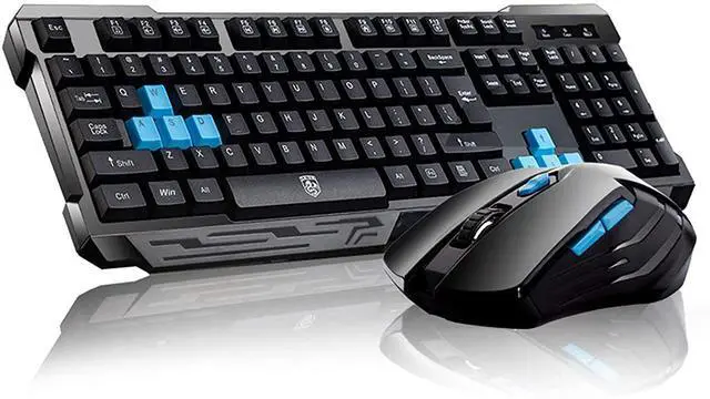 Main image of for  Keyboard Mouse Combos Waterproof Multimedia 2.4GHz Wireless Gaming Keyboard with USB Cordless Ergonomic Mouse DPI Control For Desktop PC Laptop(Black)