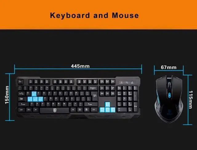 Alt view image 7 of 7 - for  Keyboard Mouse Combos Waterproof Multimedia 2.4GHz Wireless Gaming Keyboard with USB Cordless Ergonomic Mouse DPI Control For Desktop PC Laptop(Black)