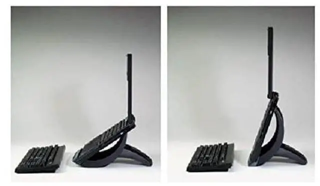 Alt view image 2 of 5 - for Laptop Stand Raise Screen Height to Reduce Neck Strain Vertical Design Allows You to Bring Screen Closer Compact Foot Print Saves Desk Space NonSkid Base Keeps Laptop Secure Black LX550