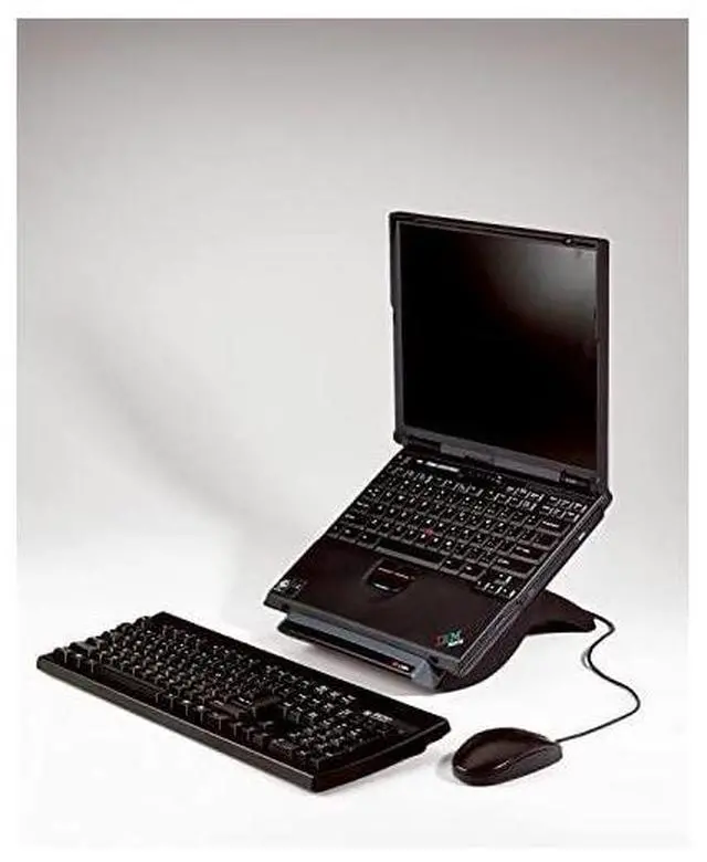 Alt view image 4 of 5 - for Laptop Stand Raise Screen Height to Reduce Neck Strain Vertical Design Allows You to Bring Screen Closer Compact Foot Print Saves Desk Space NonSkid Base Keeps Laptop Secure Black LX550