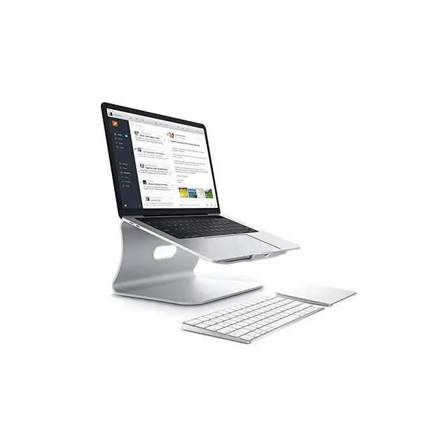 Alt view image 4 of 7 - Laptop Stand Aluminum Cooling MacBook Stand Update Version Stand Holder for Apple MacBook Air MacBook Pro All Notebooks Sliver Patented
