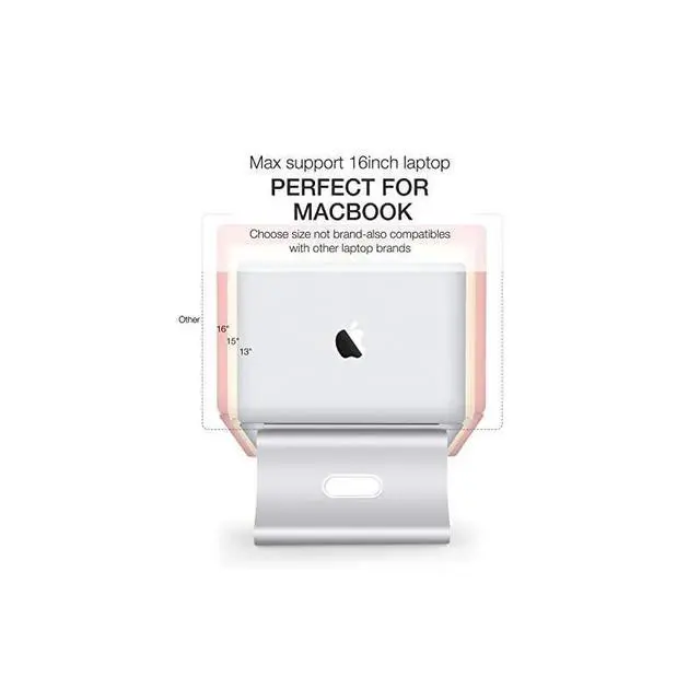 Alt view image 7 of 7 - Laptop Stand Aluminum Cooling MacBook Stand Update Version Stand Holder for Apple MacBook Air MacBook Pro All Notebooks Sliver Patented