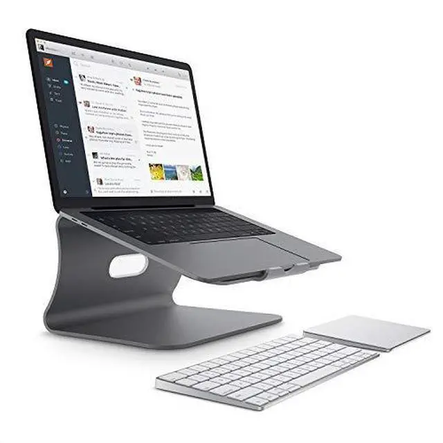 Alt view image 4 of 7 - for Laptop Stand Aluminum Cooling Computer Stand Update Version Stand Holder for Apple MacBook Air MacBook Pro All Notebooks Grey Patented