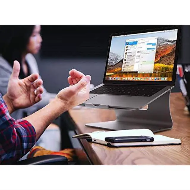 Alt view image 6 of 7 - for Laptop Stand Aluminum Cooling Computer Stand Update Version Stand Holder for Apple MacBook Air MacBook Pro All Notebooks Grey Patented