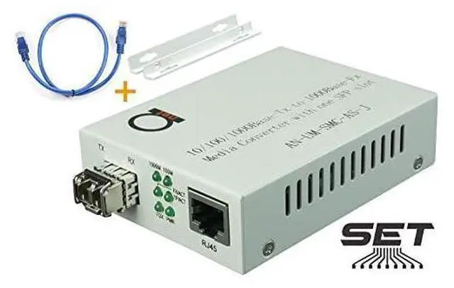 Main image of for LC 850 nm Gigabit Fiber Media Converter Includes SFP 550 m 034 Miles LC to UTP Cat5e Cat6 101001000 RJ45 Auto Sensing Gigabit or Fast Ethernet Speed Jumbo Frame LLF Support