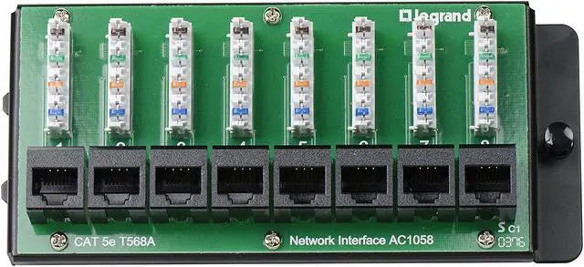 Main image of Legrand Home Office & Theater Network Interface Module Cat 5e 8 Port AC1058