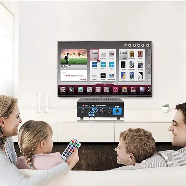 Alt view image 3 of 3 - FOR-Home Audio Power Amplifier System 2X75W Mini Dual Channel Sound Stereo Receiver Box w LED For Amplified Speakers CD Player Theater via 35mm RCA For Studio Home Use  PCA3