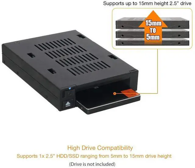 Alt view image 2 of 6 - ICY DOCK 2.5 SSD Dock Trayless Hot-Swap SATA/SAS Mobile Rack for Ext 3.5 Bay - flexiDOCK MB521SP-B