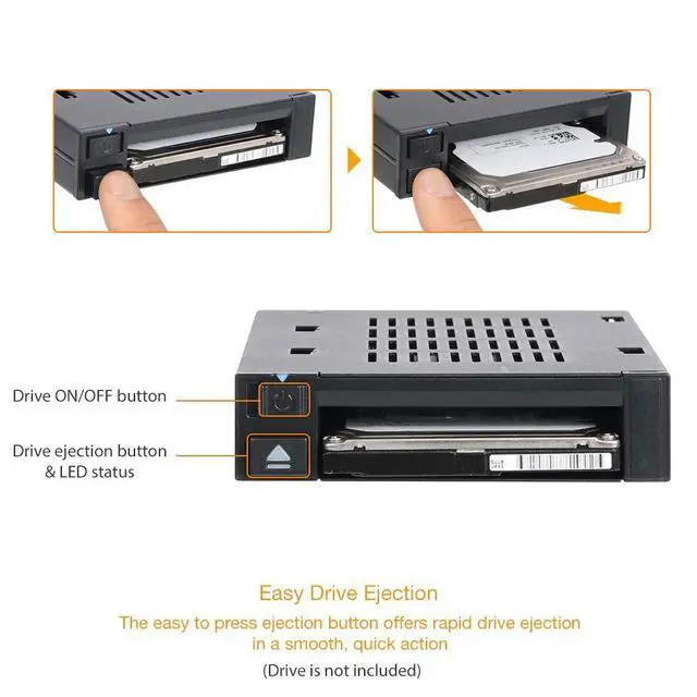 Alt view image 3 of 6 - ICY DOCK 2.5 SSD Dock Trayless Hot-Swap SATA/SAS Mobile Rack for Ext 3.5 Bay - flexiDOCK MB521SP-B