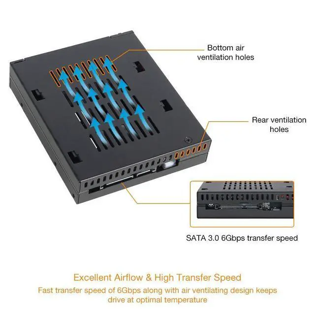 Alt view image 5 of 6 - ICY DOCK 2.5 SSD Dock Trayless Hot-Swap SATA/SAS Mobile Rack for Ext 3.5 Bay - flexiDOCK MB521SP-B