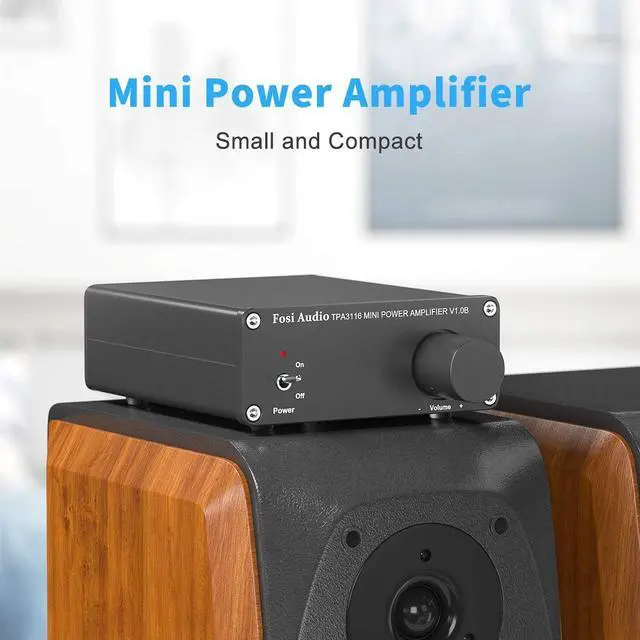 Alt view image 4 of 7 - Good Product Outlet V1.0B 2 Channel Amplifier Stereo Audio Amp Mini Hi-Fi Class D Integrated TPA3116 Amp for Home Speakers 50W x 2 with 19V 4.74A Power Supply