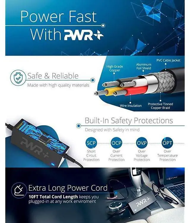 Alt view image 2 of 4 - FOR-Laptop CAR Charger Power Adapter Lenovo Yoga Thinkpad MacBook Pro 13 Air Retina 15 Touch Bar Razer Blade Stealth Chromebook Pixel Acer Swift Samsung 9 4+ Asus Dell