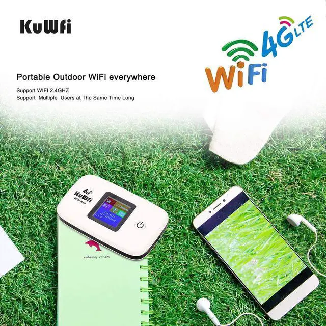 Alt view image 5 of 7 - FOR-KuWFi 4G LTE Mobile WiFi Hotspot Unlocked Wireless Internet Router Devices with SIM Card Slot for Travel Support B1/B3/B5/B7/B8/B20 in Europe Caribbean South America Africa