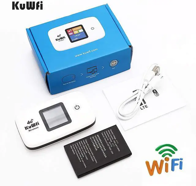 Alt view image 7 of 7 - FOR-KuWFi 4G LTE Mobile WiFi Hotspot Unlocked Wireless Internet Router Devices with SIM Card Slot for Travel Support B1/B3/B5/B7/B8/B20 in Europe Caribbean South America Africa