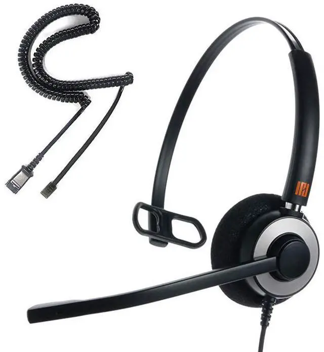 Main image of IPH160 Professional Monaural Noise Cancelling Corded landline Phone Headset for Call CenterOffice with U10P Cable Works with AvayaLucent NortelPolycomSamsungMitel and Many Other IP Phones