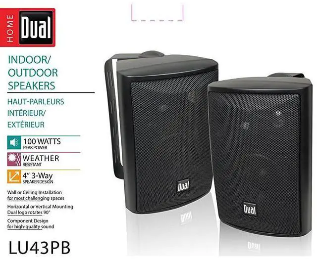 Main image of FOR LU43PB 3-Way High Performance Outdoor Indoor Speakers with Powerful Bass | Effortless Mounting Swivel Brackets | All Weather Resistance | Expansive Stereo Sound Coverage | Sold in Pairs