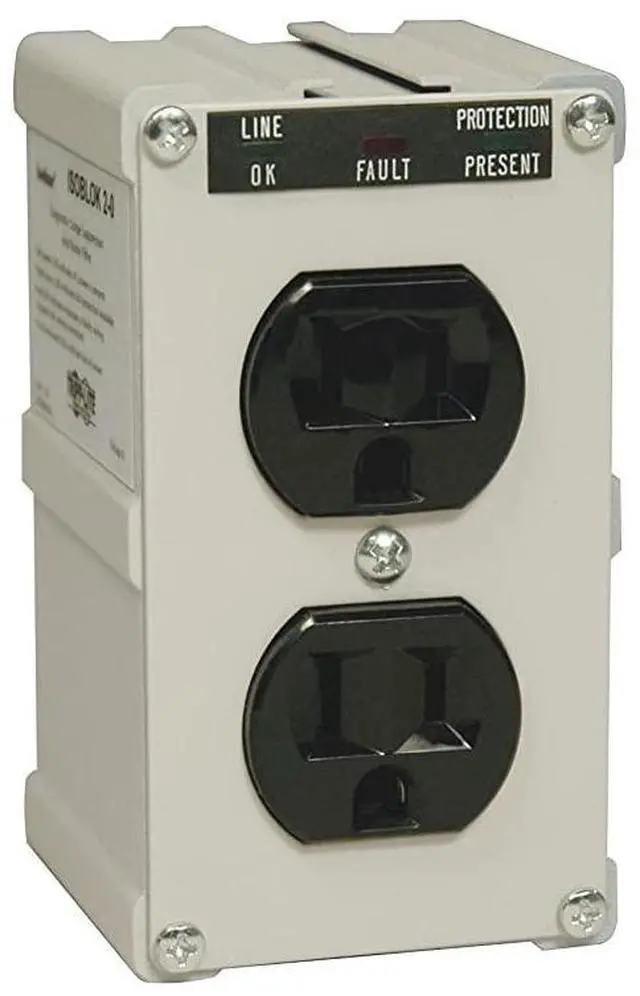 Main image of for Isobar 2 Outlet Surge Protector Power Strip Direct Plug In Metal Lifetime Limited Warranty Dollar 10000 Insurance ISOBLOK20 White