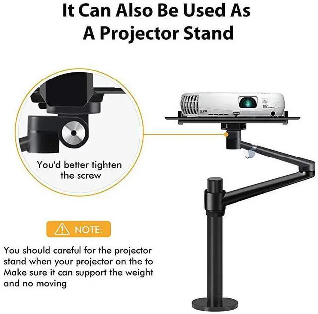 Alt view image 5 of 7 - for LaptopNotebookProjector Mount Stand Height Adjustable Single Arm Mount Support 1217 inch LaptopNotebookTablet Free Removable VESA 75X75 and 100X100 for Monitor 1732 inch