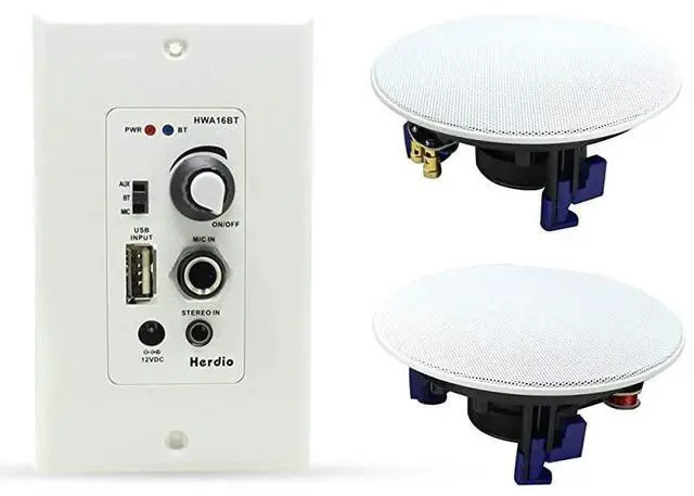 Main image of forHome Audio Package Wall Mount Audio Control Amplifier Receiver System and HCS418 in Ceiling Bathroom Kitchen Living Room Speakers A Pair