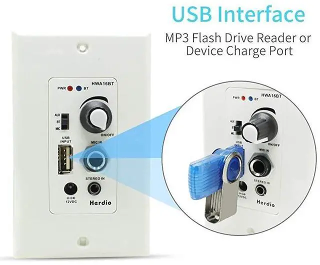 Alt view image 3 of 7 - forHome Audio Package Wall Mount Audio Control Amplifier Receiver System and HCS418 in Ceiling Bathroom Kitchen Living Room Speakers A Pair