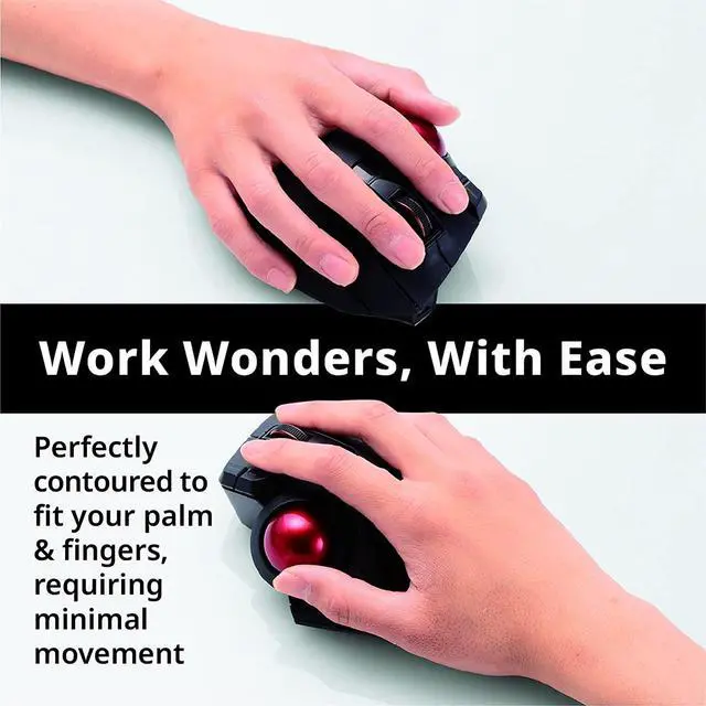 Alt view image 2 of 7 - Good Product Outlet Wired / Wireless / Bluetooth Thumb-Operated Trackball Mouse, 8-Button Function with Smooth Tracking, Precision Optical Gaming Sensor (M-XPT1MRXBK) , black