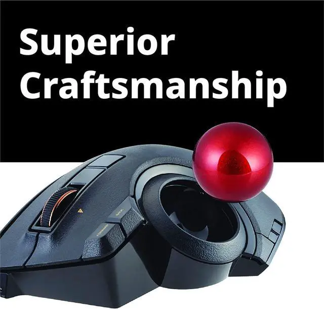 Alt view image 4 of 7 - Good Product Outlet Wired / Wireless / Bluetooth Thumb-Operated Trackball Mouse, 8-Button Function with Smooth Tracking, Precision Optical Gaming Sensor (M-XPT1MRXBK) , black