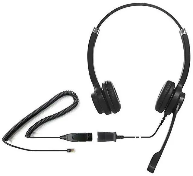Alt view image 2 of 6 - IPH255 OptimoX Duo Ear Noise canceling Corded Headset with HIS02 Cable for Avaya IP160816169608G 9611G9610 9620 9620L 9620C 9630 9630G 9640 9640G 9650 9670 IP Phones