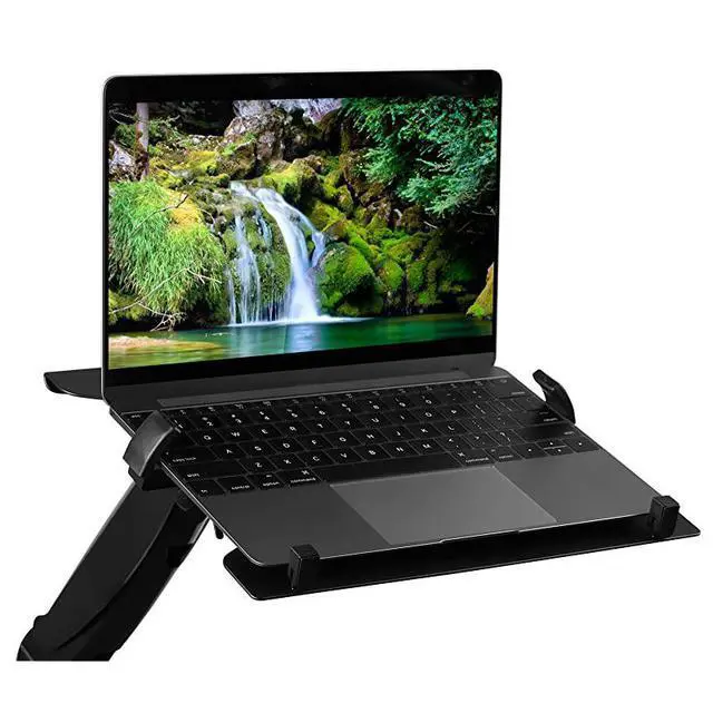 Alt view image 2 of 7 - Laptop Desk Arm | Swivel Laptop Stand with Gas Spring Arm | Height Adjustable Laptop Arm Mount for MacBook, Dell, HP & 11-17 Inch Laptops