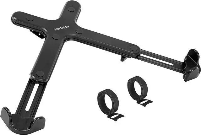 Main image of MOUNT-IT! VESA Laptop Tray [11-17 Computers] Clamp On Notebook Holder Arm for VESA Compatible Mounts with Safety Strap and Safety Ledge Stopper (Black)